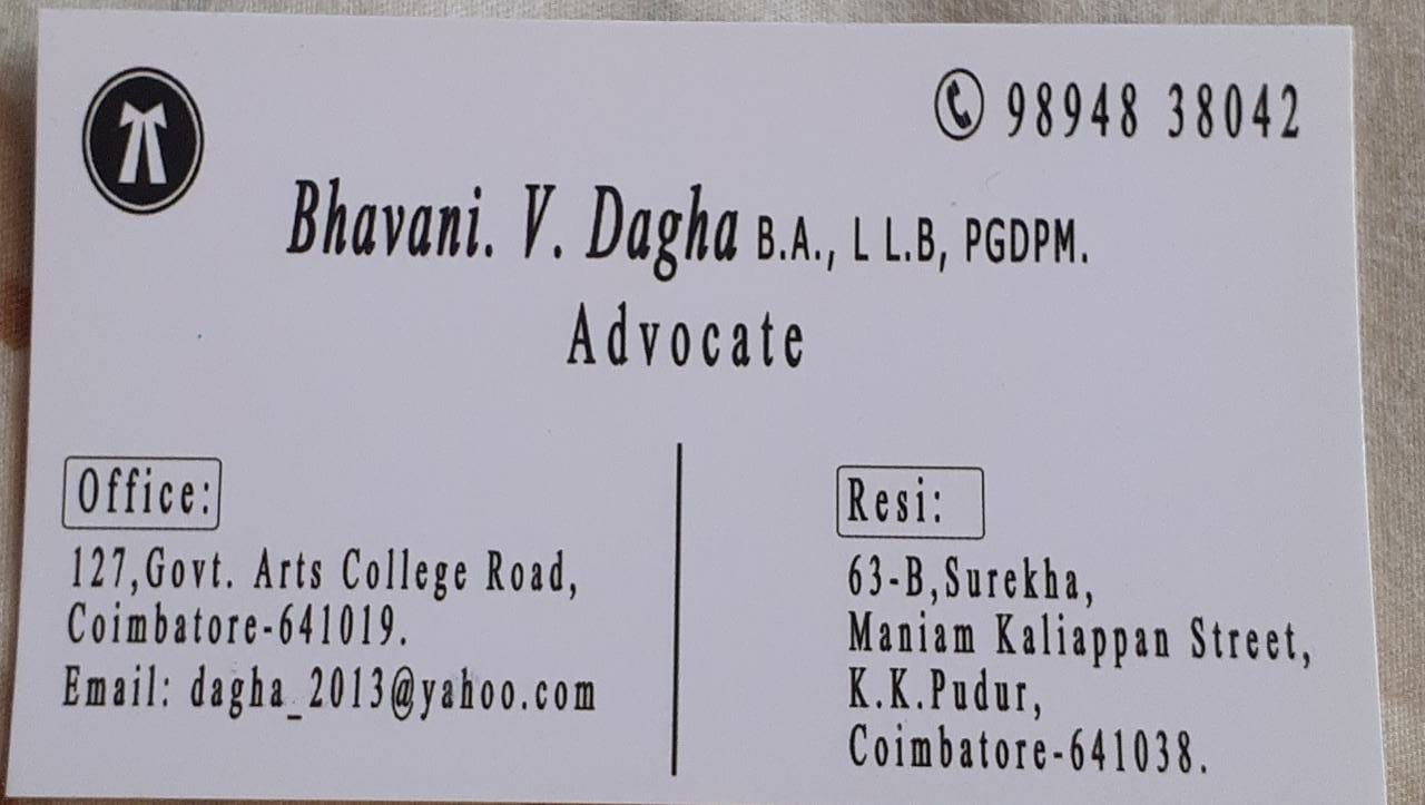 Mrs.BHAVANI.S.Dagha|Advocate Civil, Criminal and Documentation
